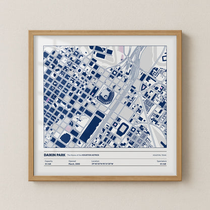 Daikin Park Stadium - City Map Light