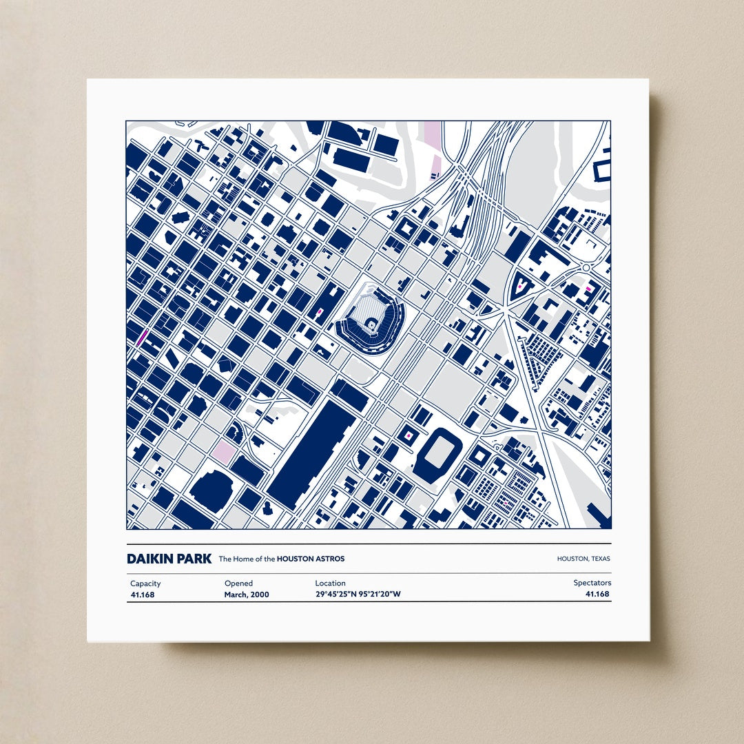 Daikin Park Stadium - City Map Light