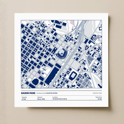 Daikin Park Stadium - City Map Light