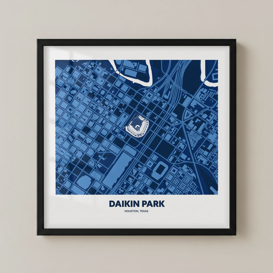 Daikin Park Stadium - City Map Dark