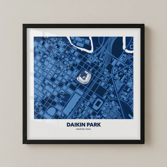 Daikin Park Stadium - City Map Dark