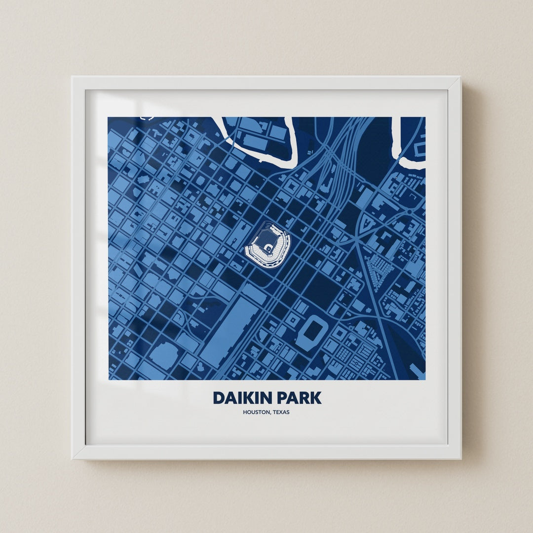 Daikin Park Stadium - City Map Dark