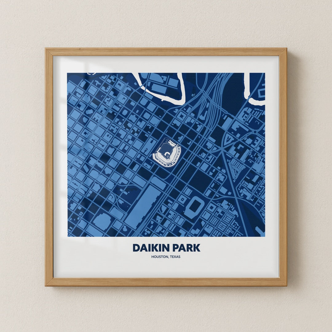 Daikin Park Stadium - City Map Dark