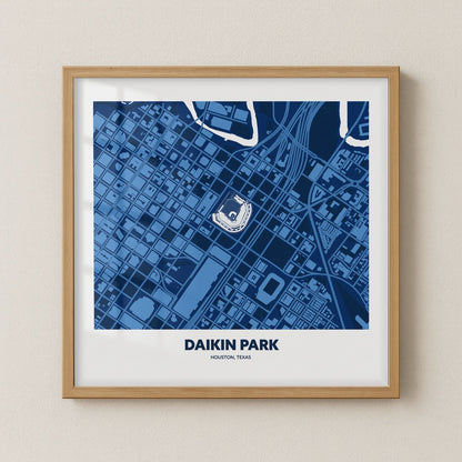 Daikin Park Stadium - City Map Dark