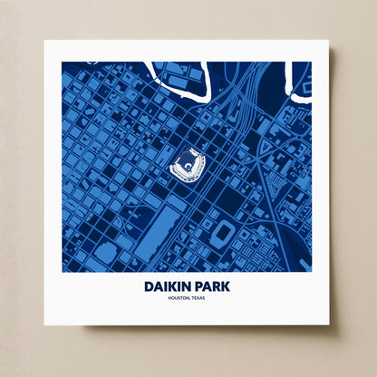 Daikin Park Stadium - City Map Dark