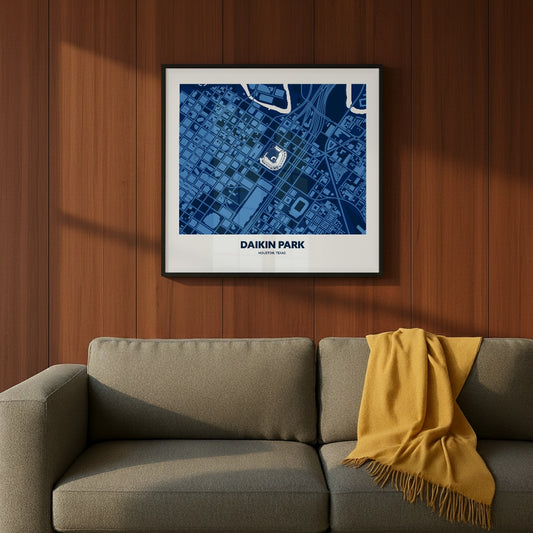 Daikin Park Stadium - City Map Dark