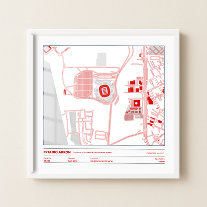 Estadio Akron Soccer Stadium - City Map Light