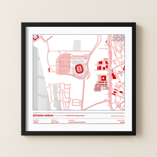 Estadio Akron Soccer Stadium - City Map Light