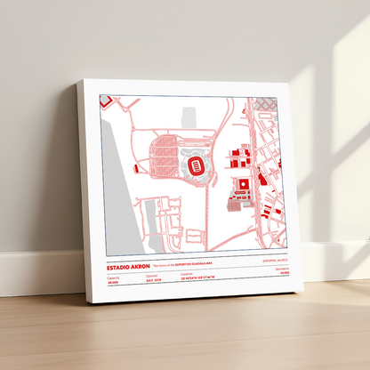 Estadio Akron Soccer Stadium - City Map Light