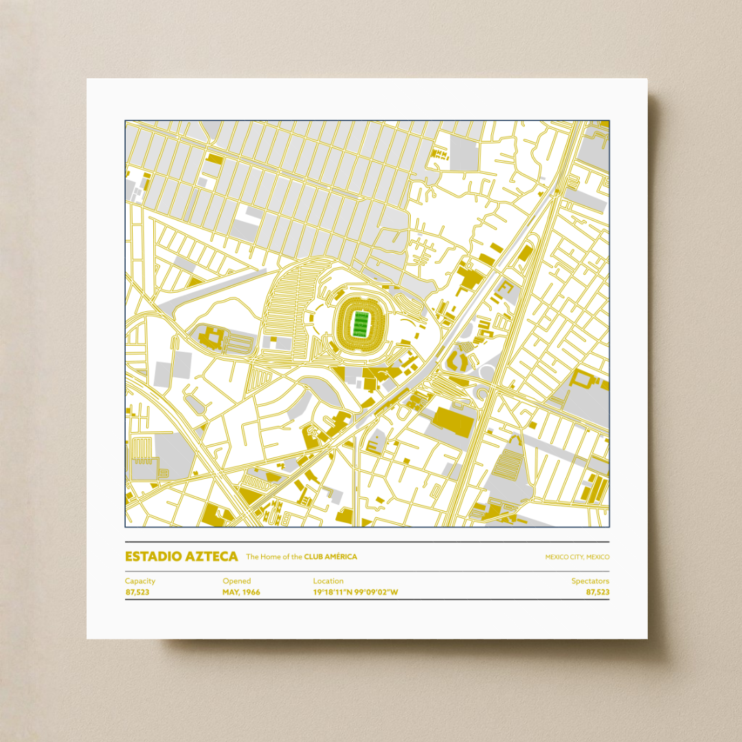 Estadio Azteca Soccer Stadium - City Map Light
