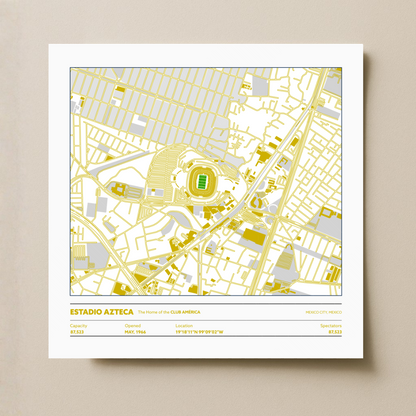 Estadio Azteca Soccer Stadium - City Map Light