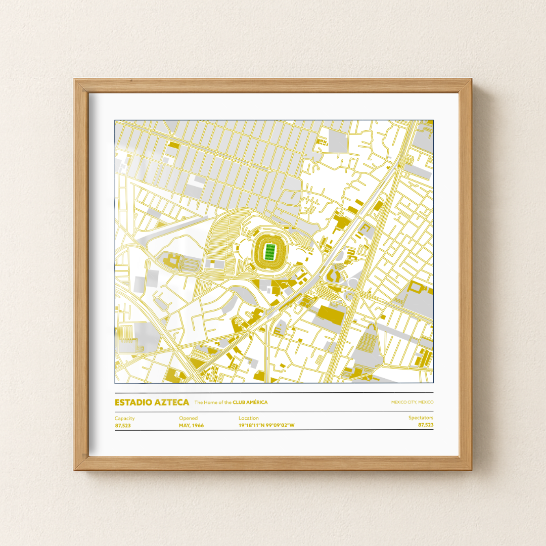 Estadio Azteca Soccer Stadium - City Map Light