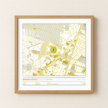 Estadio Azteca Soccer Stadium - City Map Light