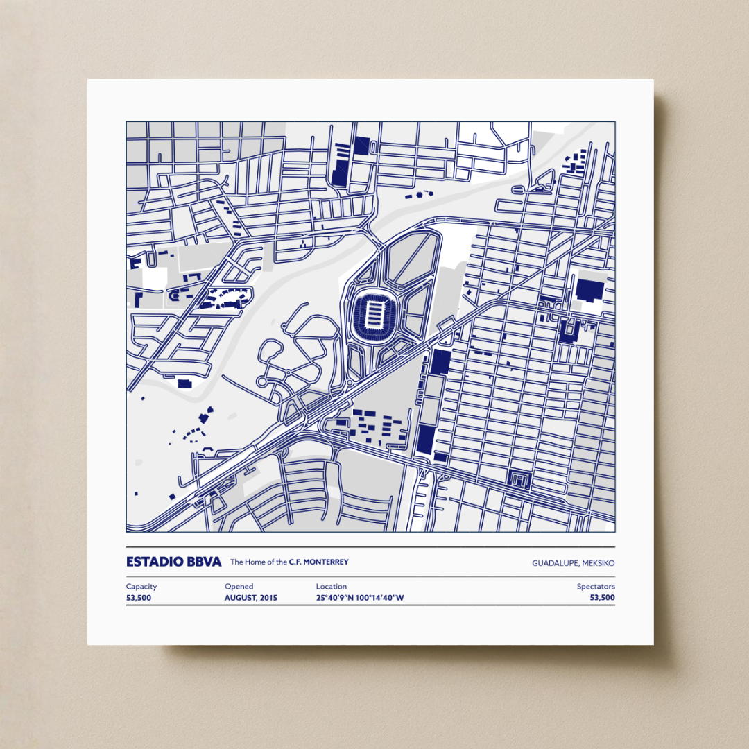 Estadio BBVA Soccer Stadium - City Map Light