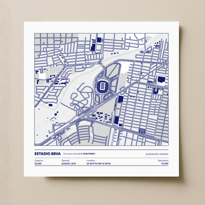 Estadio BBVA Soccer Stadium - City Map Light