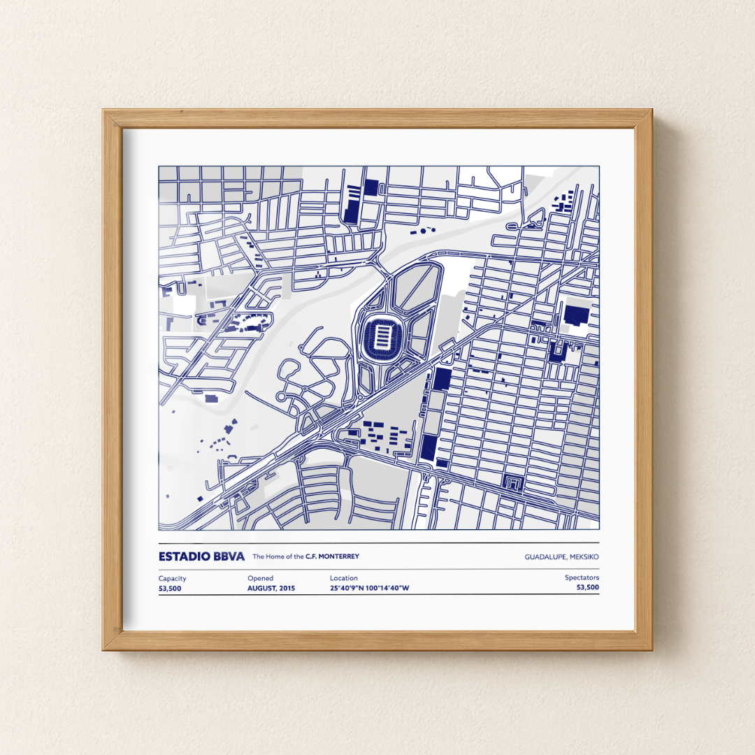 Estadio BBVA Soccer Stadium - City Map Light