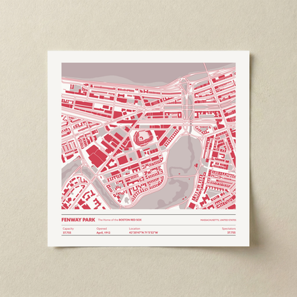 Fenway Park Stadium - City Map Light