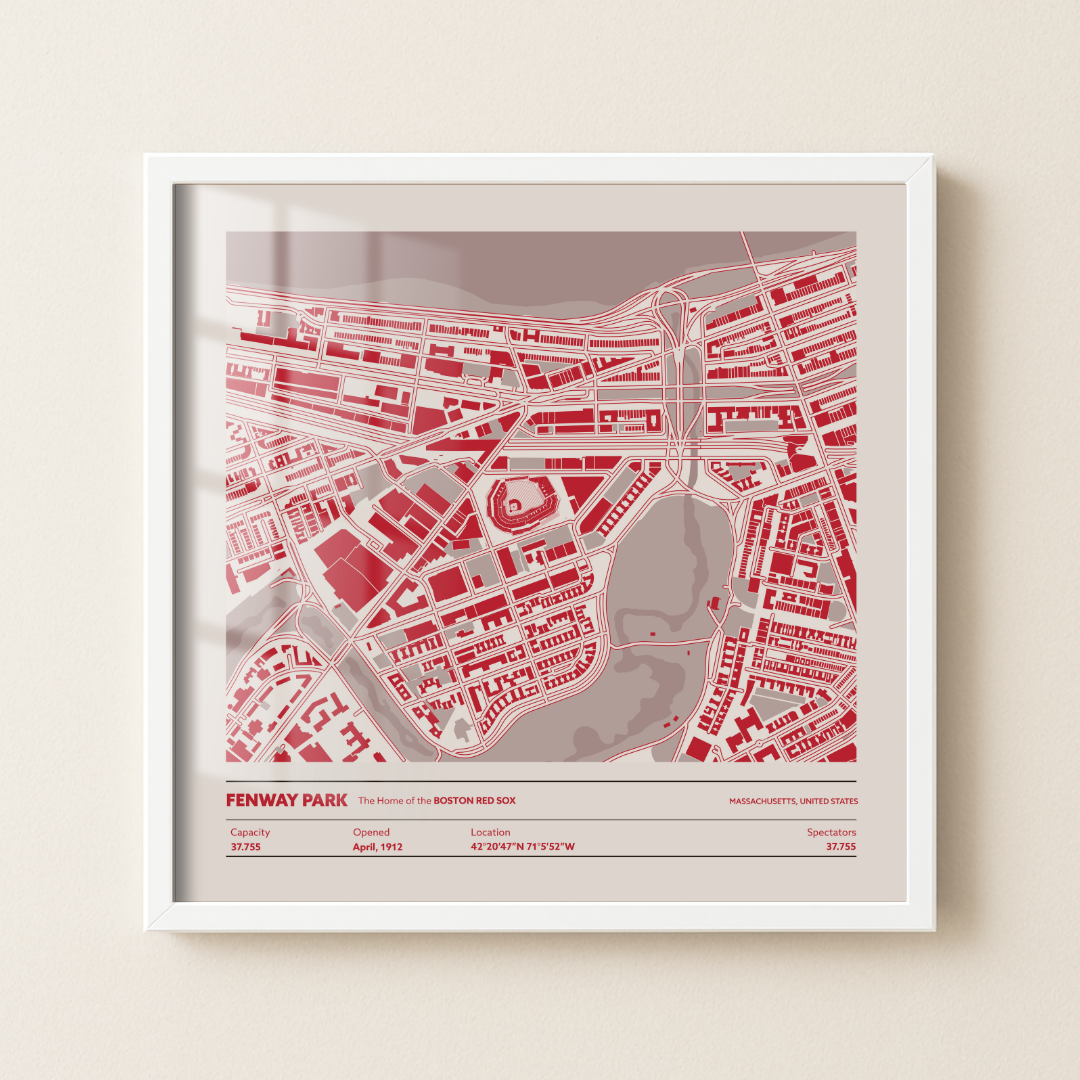 Fenway Park Stadium - City Map Light