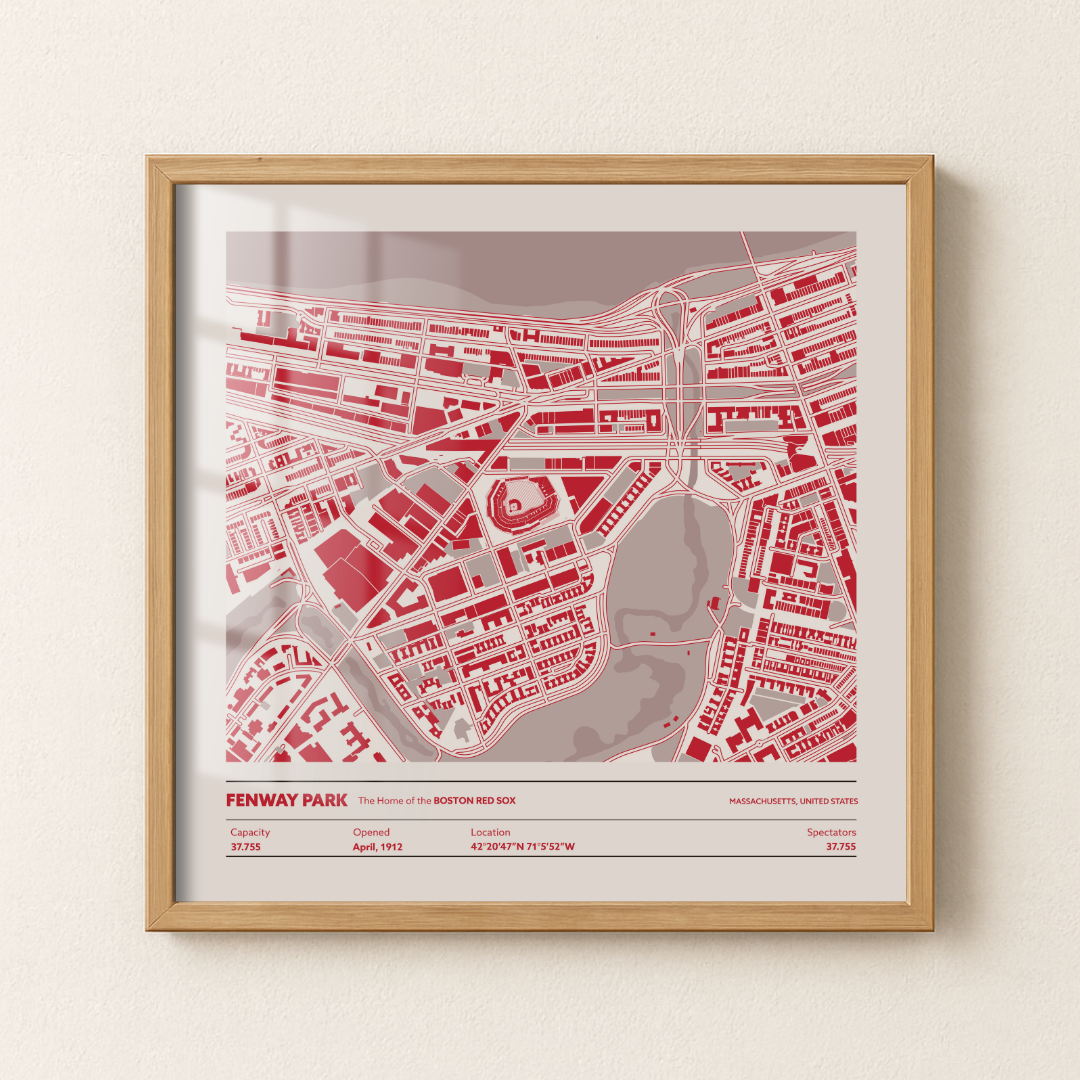 Fenway Park Stadium - City Map Light