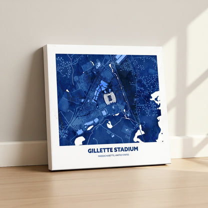 Gillette Stadium - City Map Dark