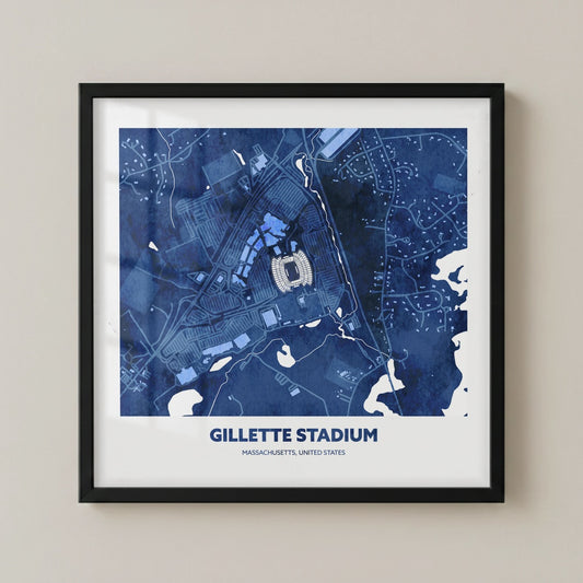 Gillette Stadium - City Map Dark