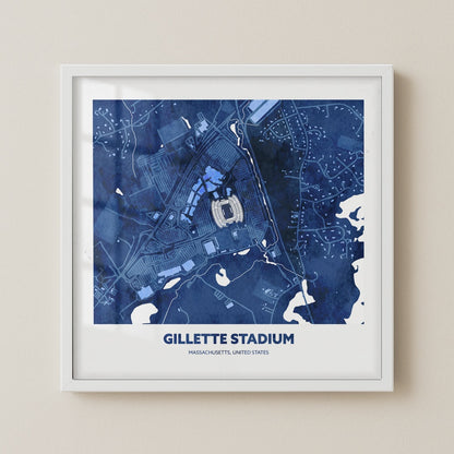 Gillette Stadium - City Map Dark