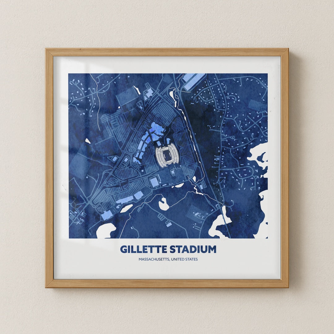 Gillette Stadium - City Map Dark