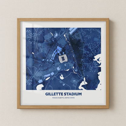 Gillette Stadium - City Map Dark