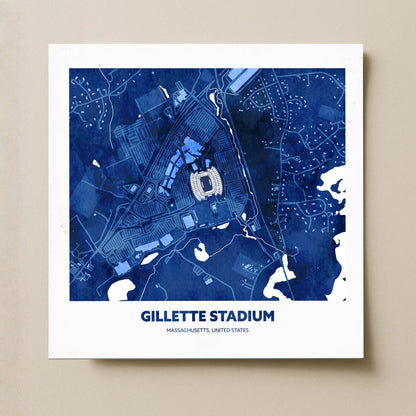 Gillette Stadium - City Map Dark