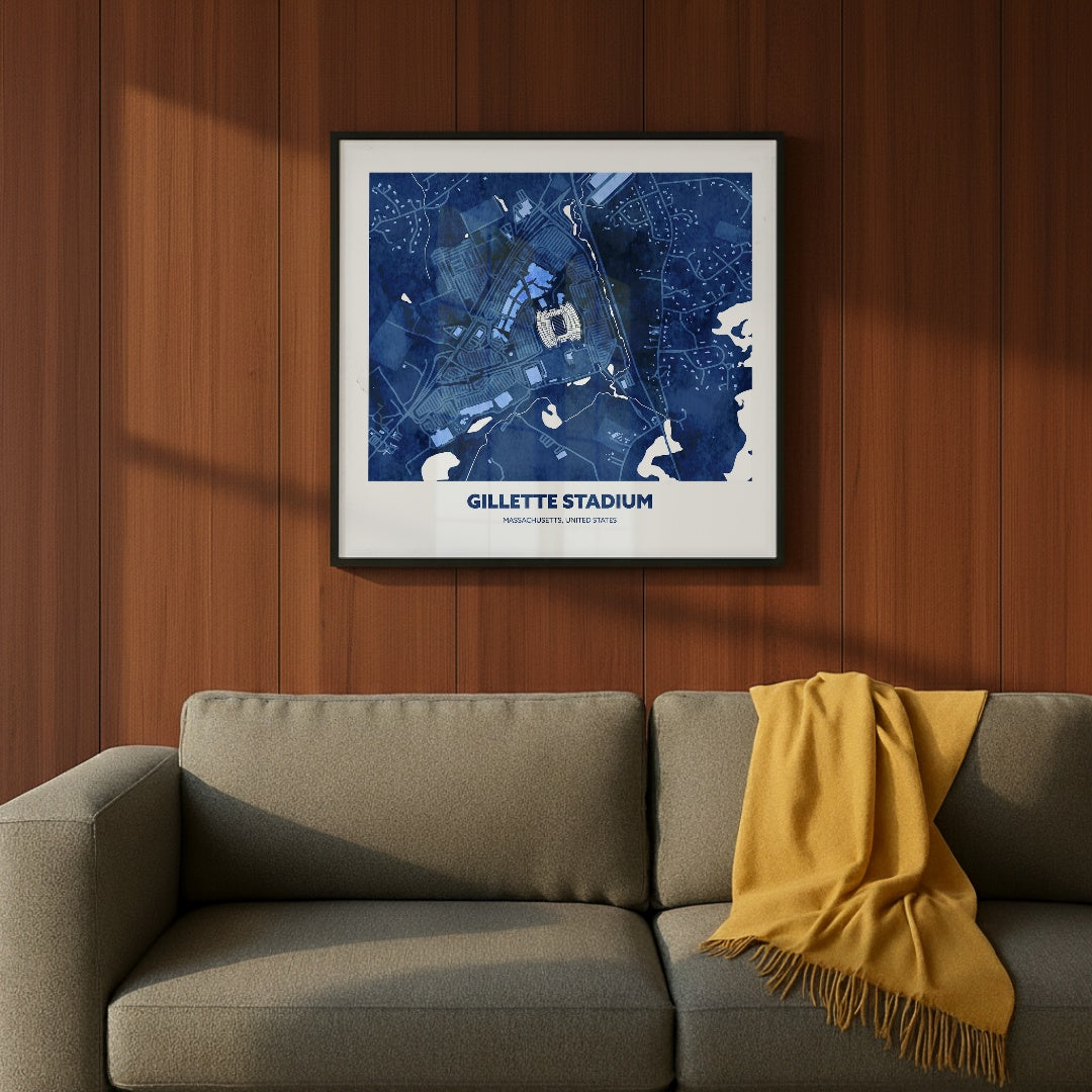 Gillette Stadium - City Map Dark