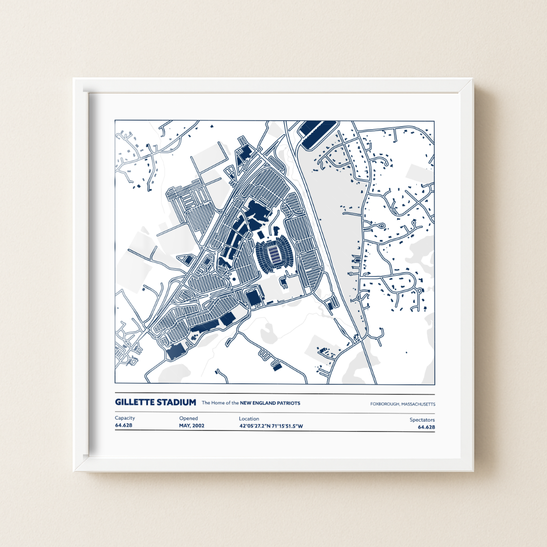 Gillette Soccer Stadium - City Map Light