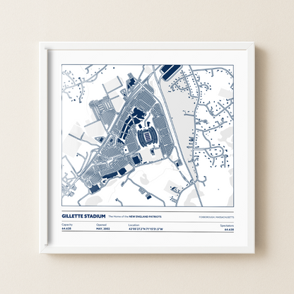 Gillette Soccer Stadium - City Map Light