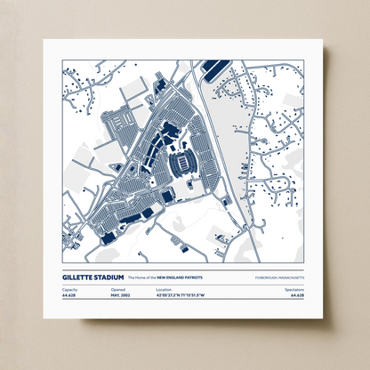 Gillette Soccer Stadium - City Map Light