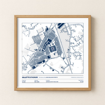 Gillette Soccer Stadium - City Map Light