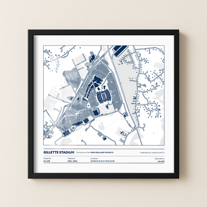 Gillette Soccer Stadium - City Map Light