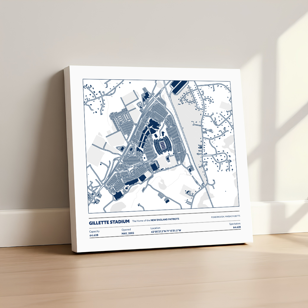 Gillette Soccer Stadium - City Map Light
