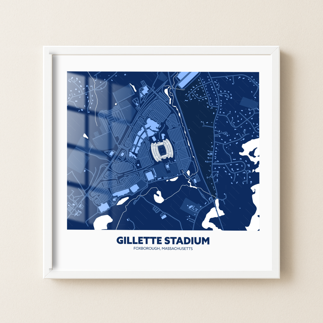 Gillette Soccer Stadium - City Map Dark