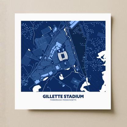 Gillette Soccer Stadium - City Map Dark