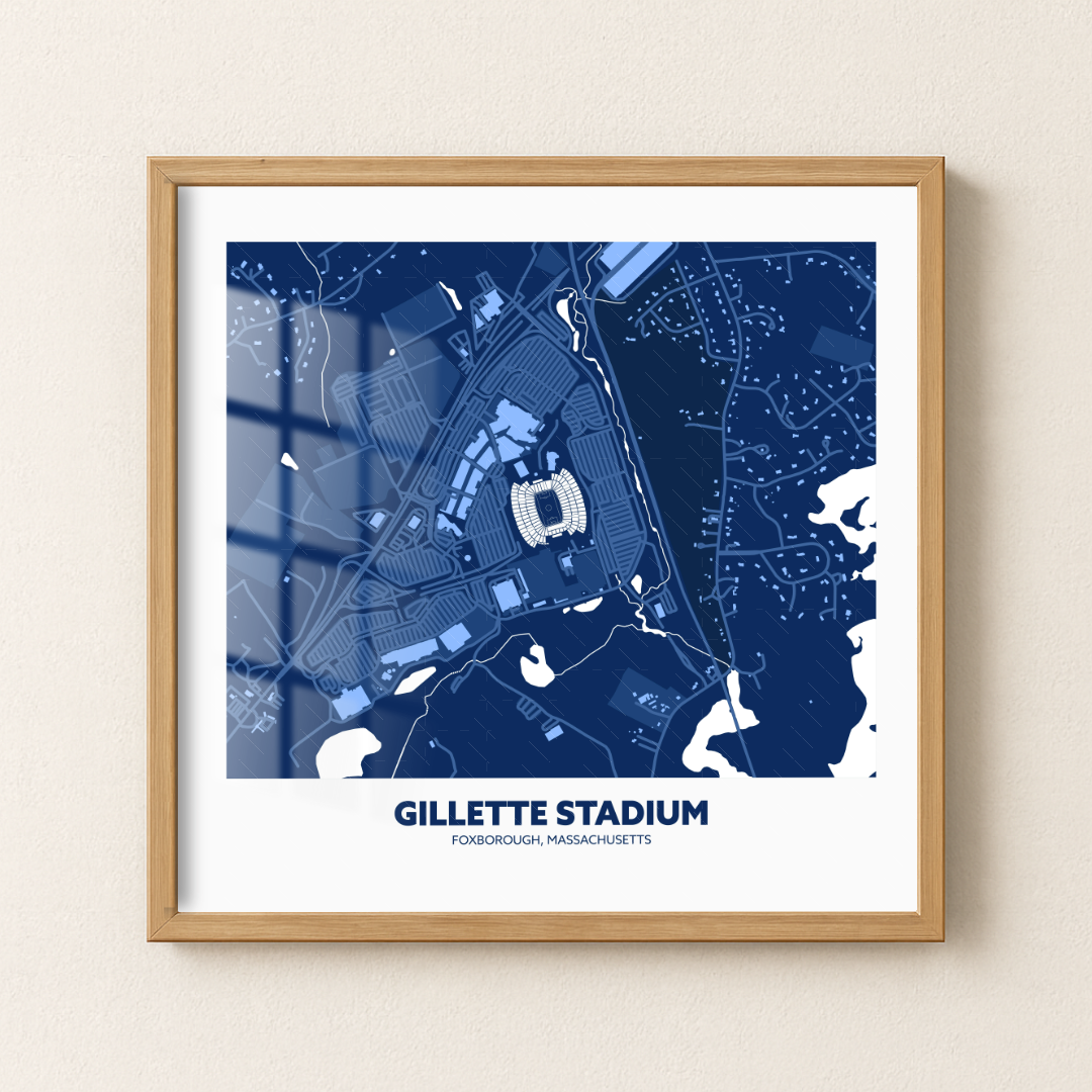 Gillette Soccer Stadium - City Map Dark