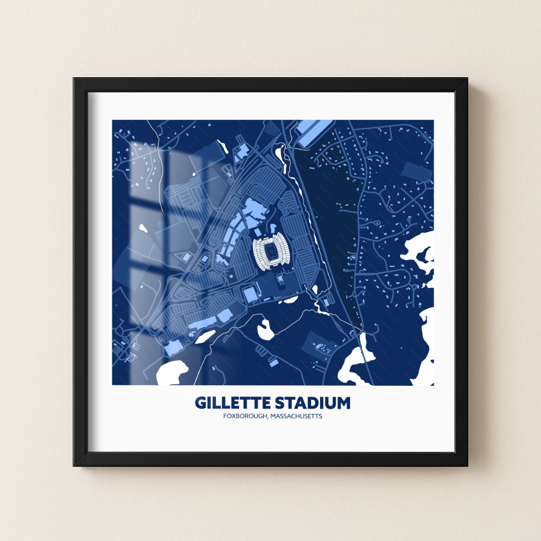 Gillette Soccer Stadium - City Map Dark