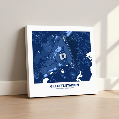 Gillette Soccer Stadium - City Map Dark