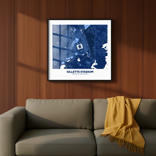 Gillette Soccer Stadium - City Map Dark