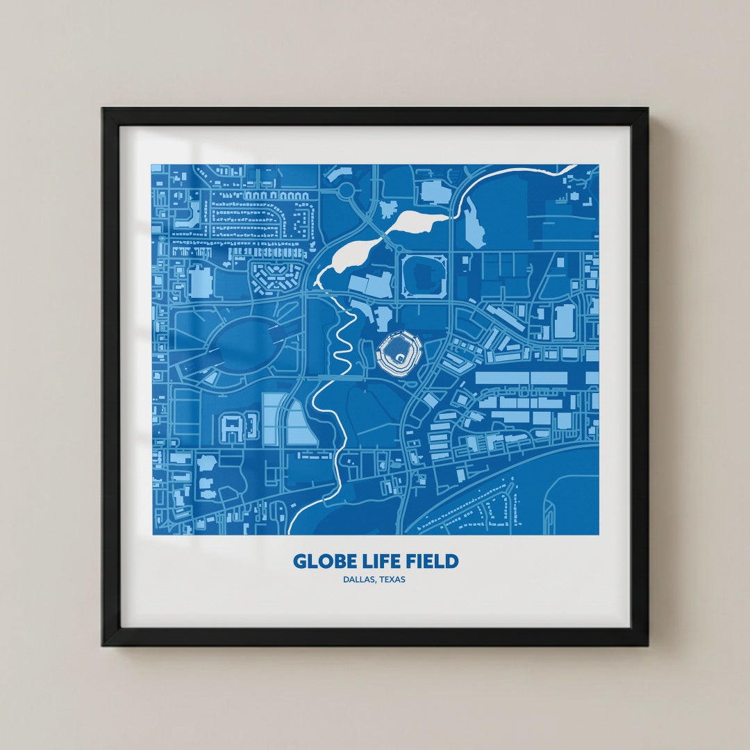 Globe Life Field Stadium - City Map Dark