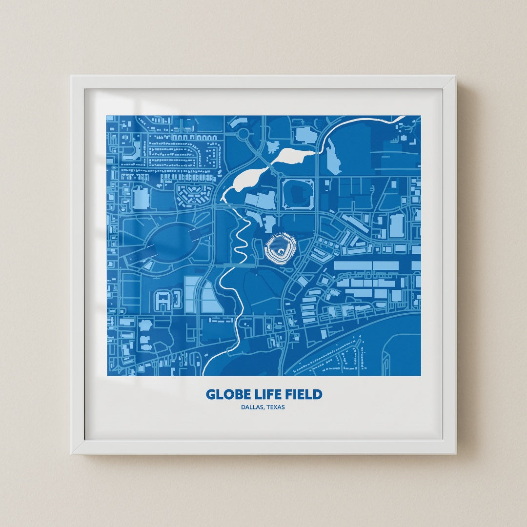Globe Life Field Stadium - City Map Dark