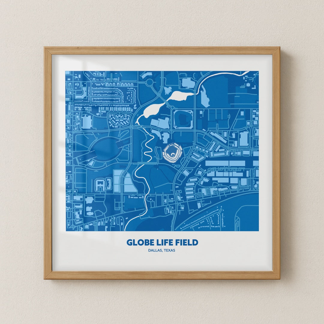 Globe Life Field Stadium - City Map Dark