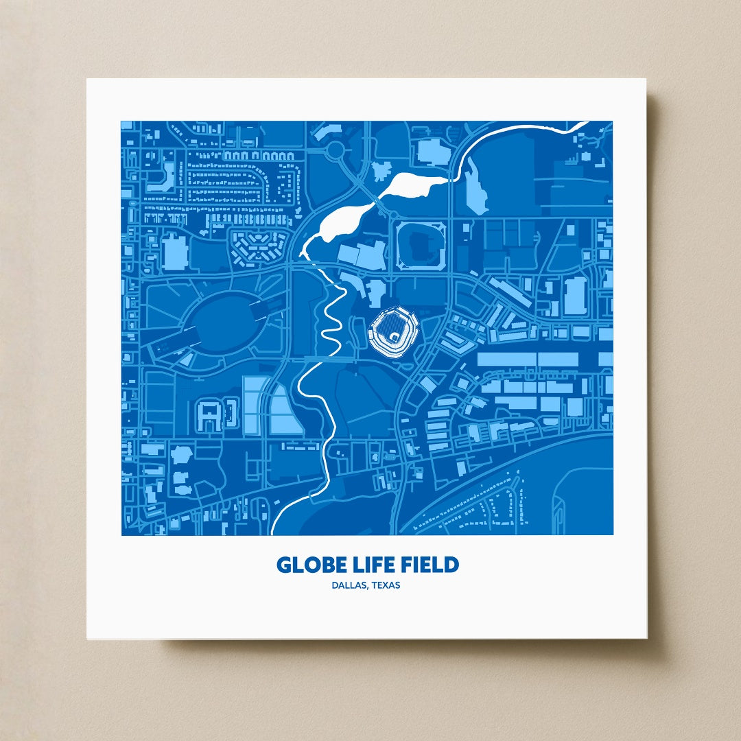 Globe Life Field Stadium - City Map Dark