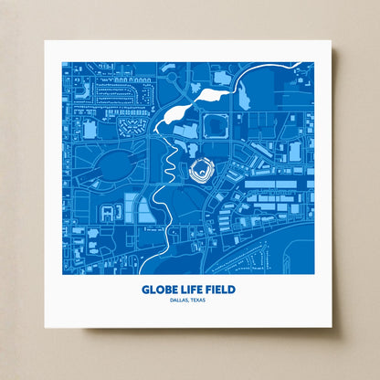 Globe Life Field Stadium - City Map Dark