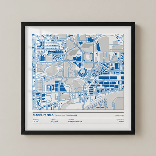 Globe Life Field Stadium - City Map Light