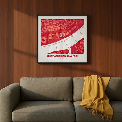 Great American Ball Park Stadium - City Map Dark