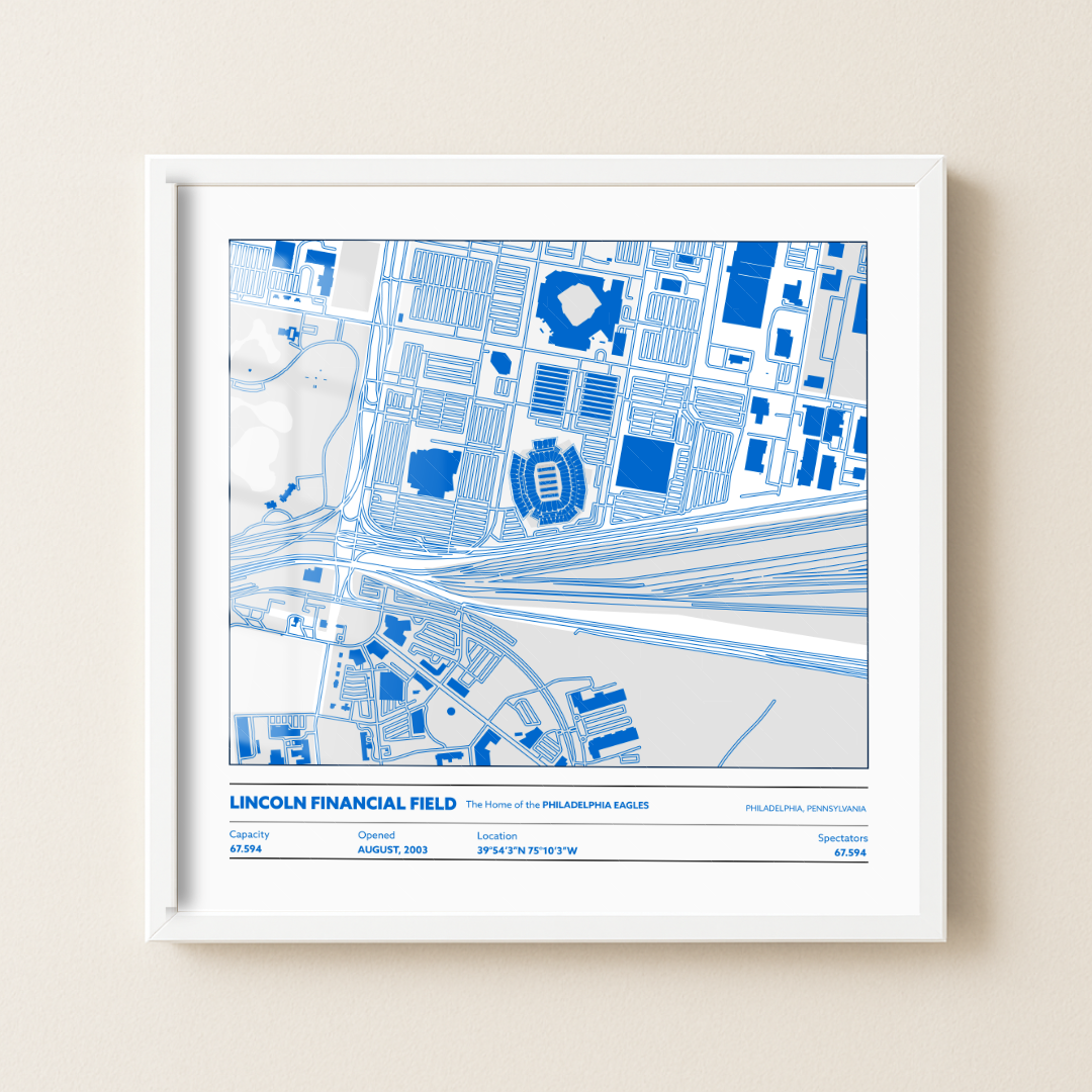 Lincoln Financial Field Soccer Stadium - City Map Light
